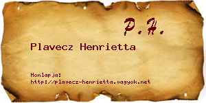 Plavecz Henrietta névjegykártya